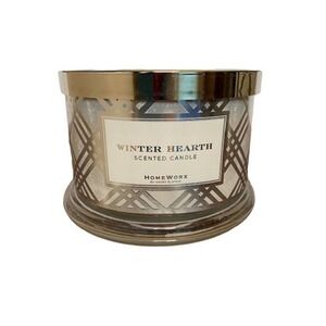 HomeWorx by Harry Slatkin 4 Wick Scented Candle Winter Hearth NEW